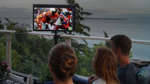 Patio tv railing mount