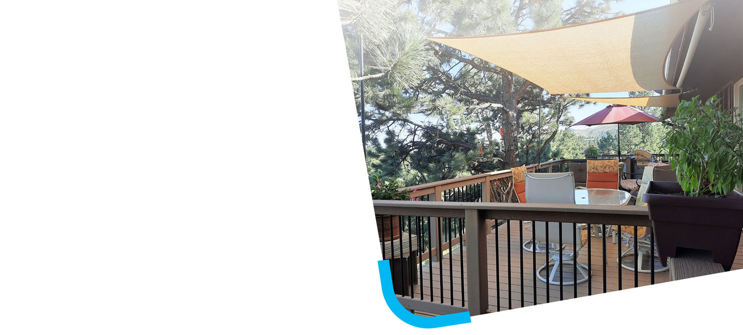 <p>The <strong>EASIEST</strong> way to attach patio umbrellas & shade sails to your railing!</p>