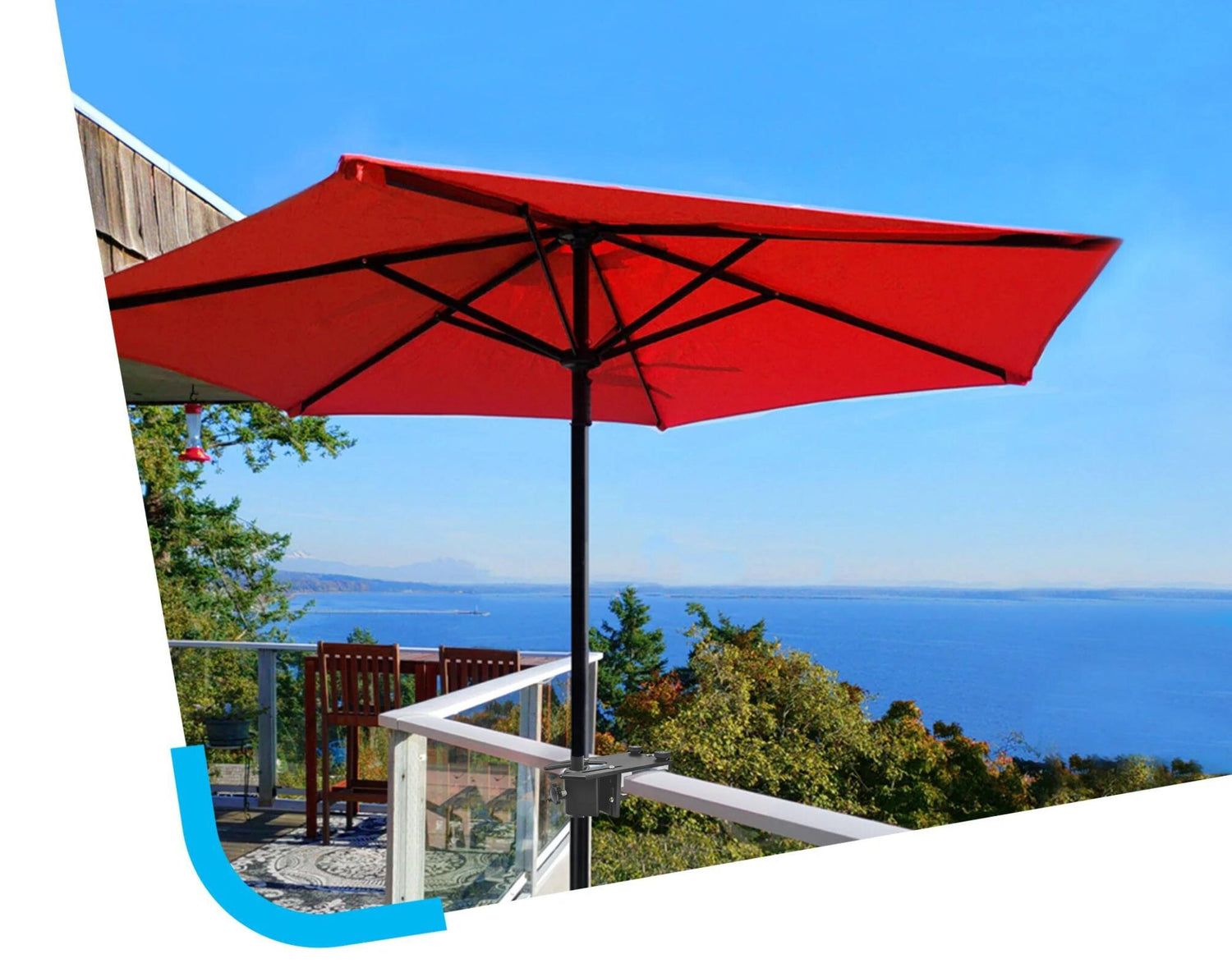 <p>The <strong>EASIEST</strong> way to attach patio umbrellas & shade sails to your railing!</p>